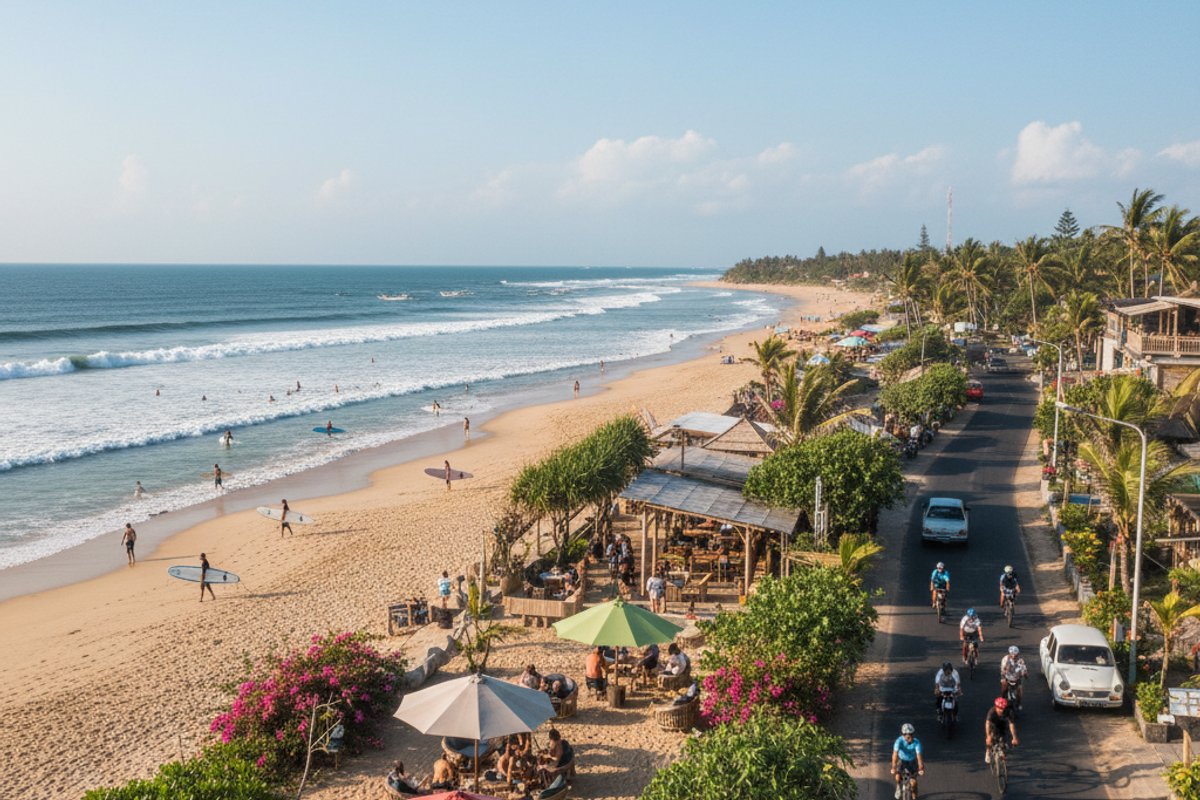 Cycling in Berawa, Bali